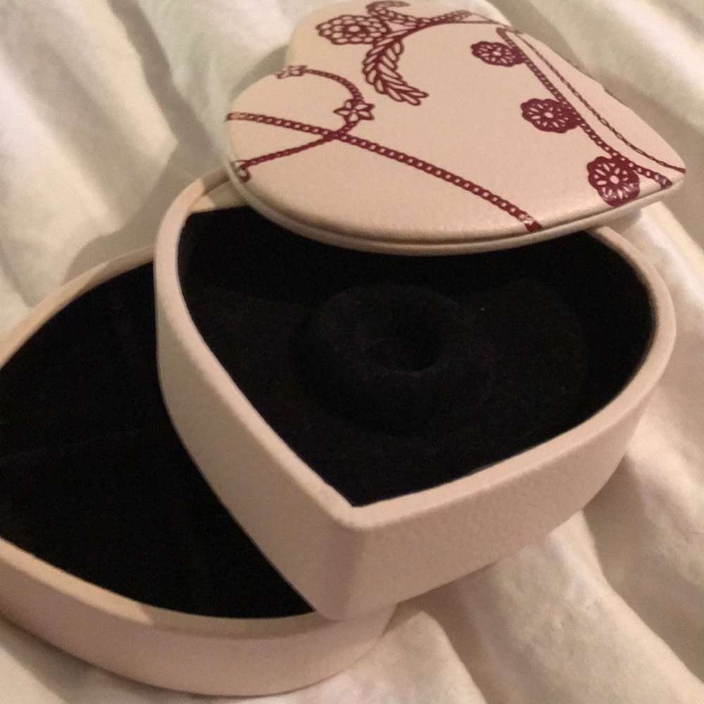 Pandora Pink and Black Heart Shaped Jewelry Case
